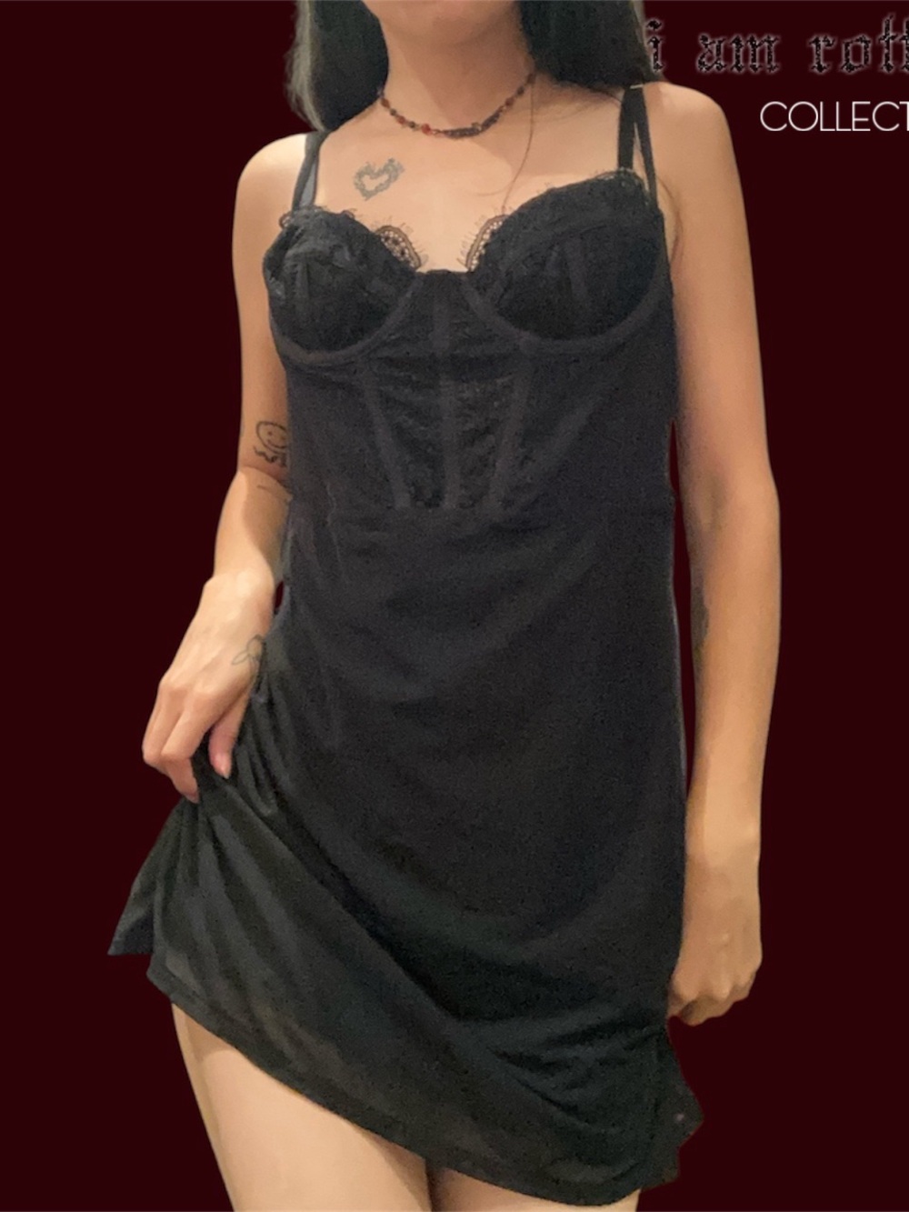 Gothic Urban Outfitters Modern Love Bustier Mini Dress in Black